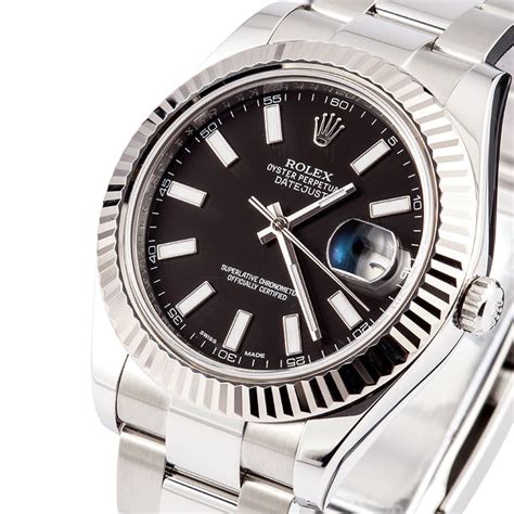 rolex date just ii white gold black dial roman|rolex 116334.